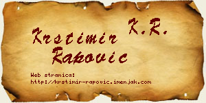 Krstimir Rapović vizit kartica